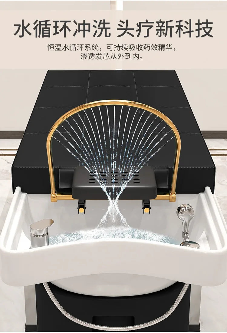 Massage shampoo bed Hair salon special multi-functional Thai fumigation head treatment bed Beauty bed Constant temperature water