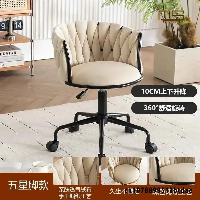 Home Girls Bedroom Makeup Chair, Comfortable for Long Periods of Time Grace Living Room Backrest Lift Swivel Chair JQM Furniture