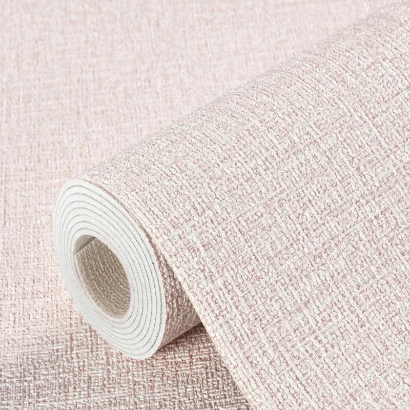 Linen Wallpaper Self-adhesive Waterproof Moisture-proof and Moldy Resistant 3D Wall Stickers Home Living Room Wall Decoration