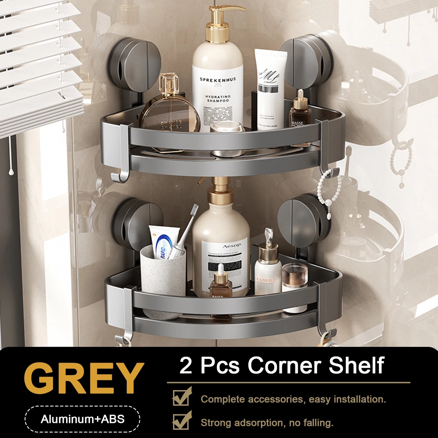Bathroom Shelf for Shower Wall Mounted Shampoo Bottle Orangizer Shower Corner Rack Storage Punch-free Bathroom Accessories