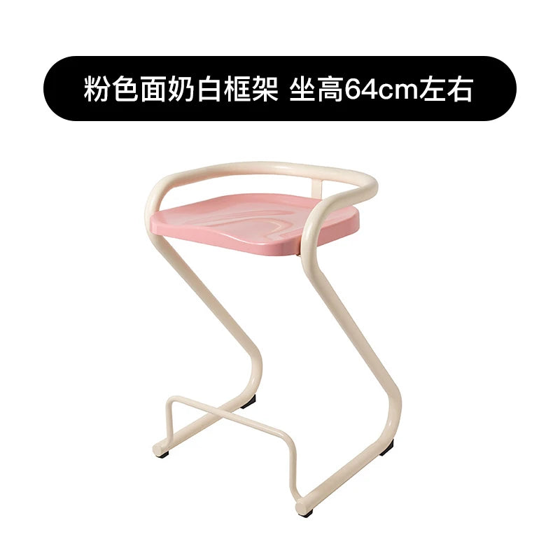Medieval cream bar chair colorful macaron small apartment ins cafe high chair