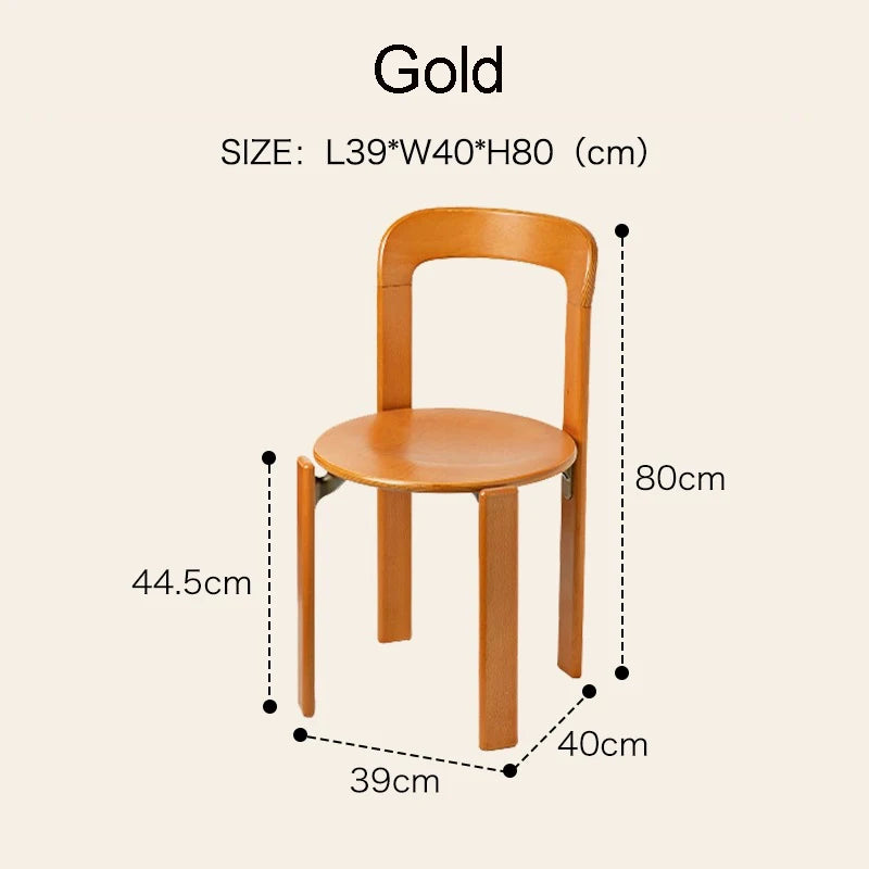 Nordic Beech Solid Wood Plywood Dining Stackable Vintage Curved Rey Backrest Swiss Chair