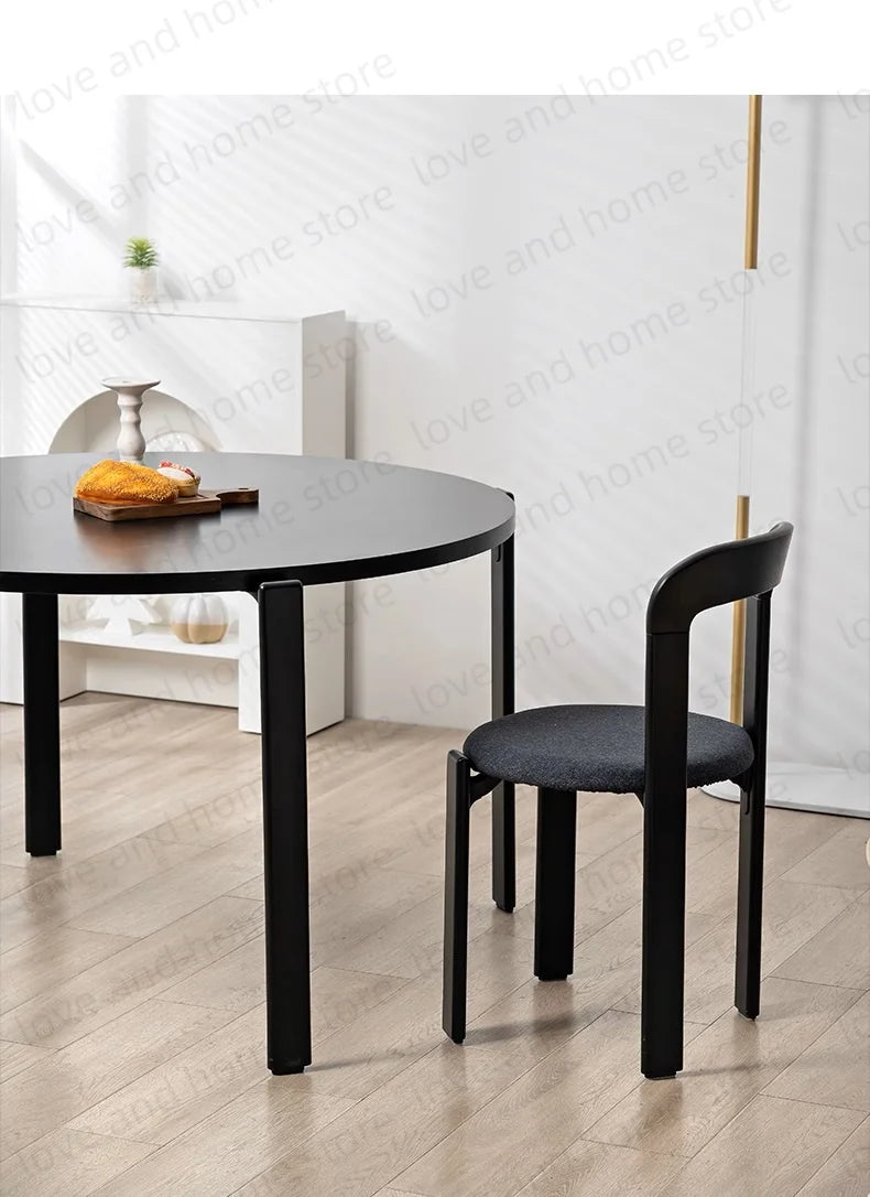 Nordic Beech Solid Wood Plywood Dining Stackable Vintage Curved Rey Backrest Swiss Chair