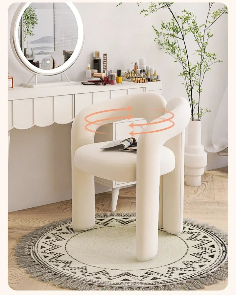 Richome Dressing Chair Makeup Flannel Stool Luxury Comfortable Chair for Dressing Table Livingroom Clothing Store Modern Design
