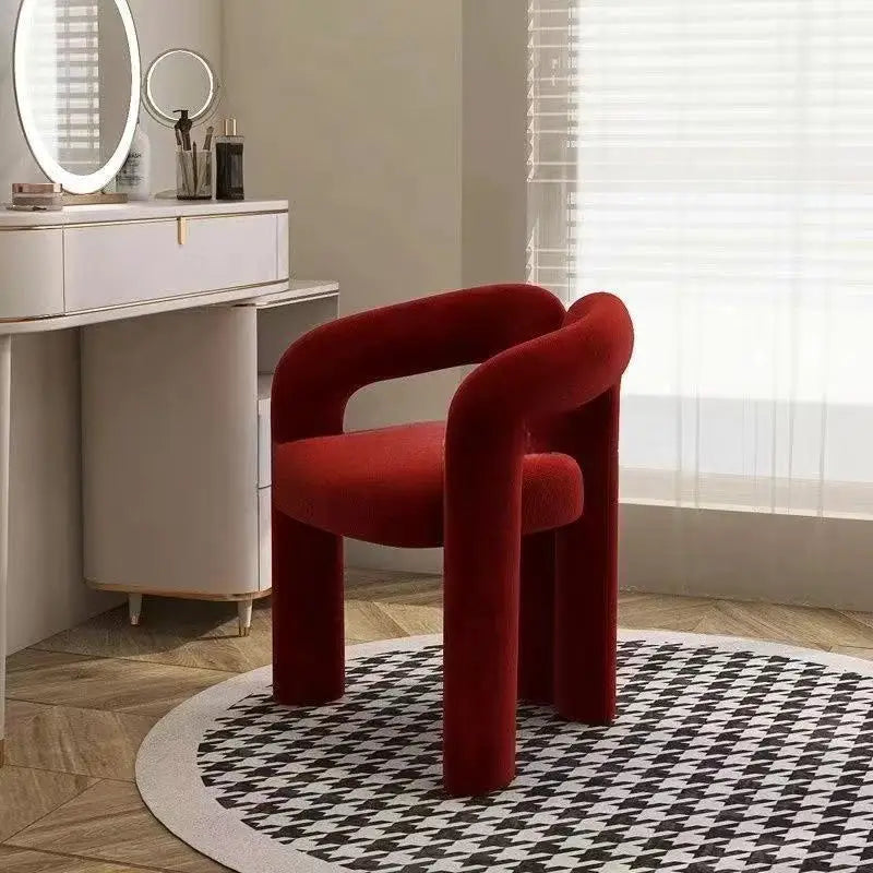 Richome Dressing Chair Makeup Flannel Stool Luxury Comfortable Chair for Dressing Table Livingroom Clothing Store Modern Design