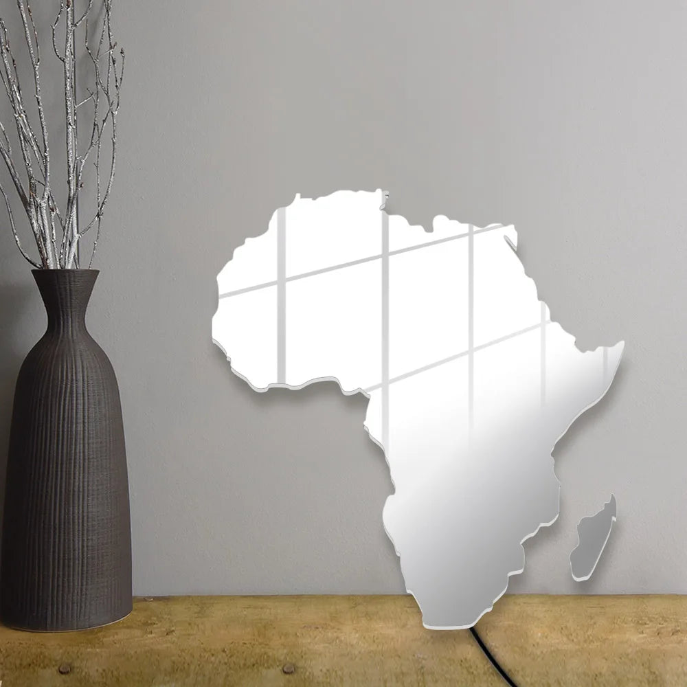 Map Of Africa Light Up Neon Sign For Bedroom Office Glowing African Map Geography Luminous Wall Mirror LED Lighting Home Decor
