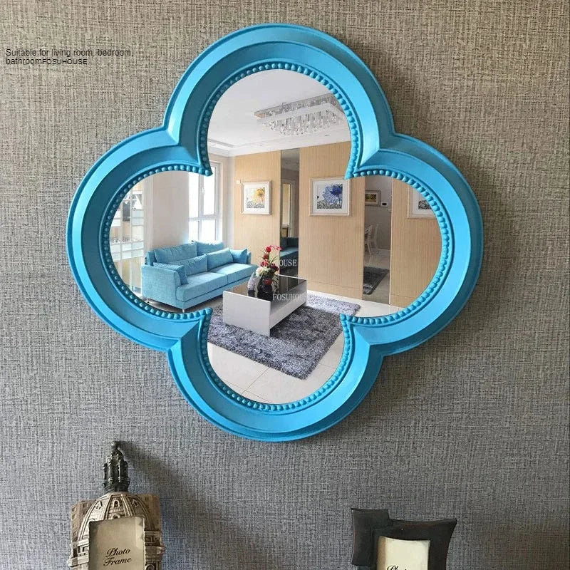 American Retro Bathroom Decorative Mirrors Modern Home Decoration Chinese Clover Wall Hanging Art Mirrors Dressing Table Mirrors