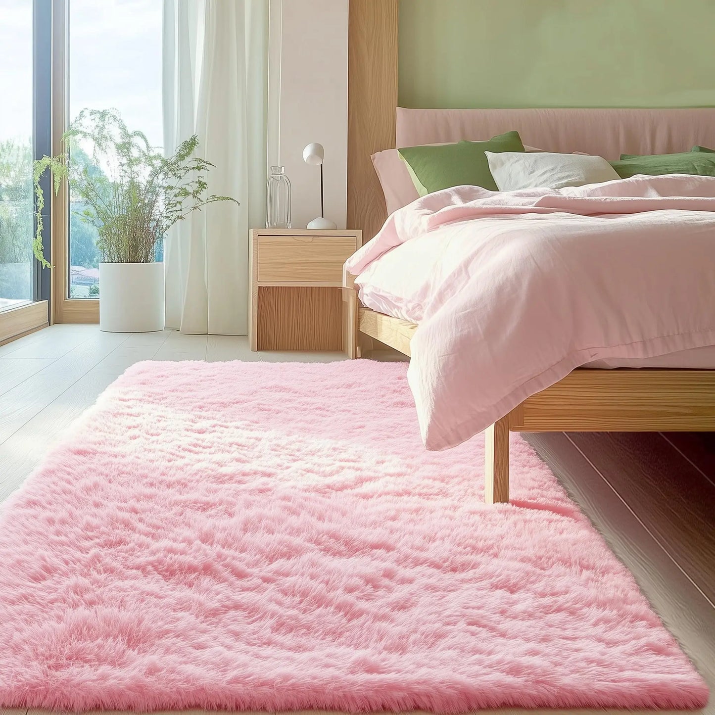 Olanly Large Area Rugs For Living Room Bedroom Soft Fluffy Shaggy Bedside Rug Indoor Floor Plush Carpet for Kids Dorm Home Decor