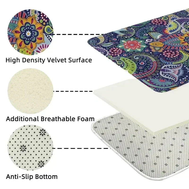 Bohemian Living Room Flower Carpet Retro Bedroom Large Area Mat Home Decoration Cloakroom Minimalist Sofa Corridor Bedside Rug