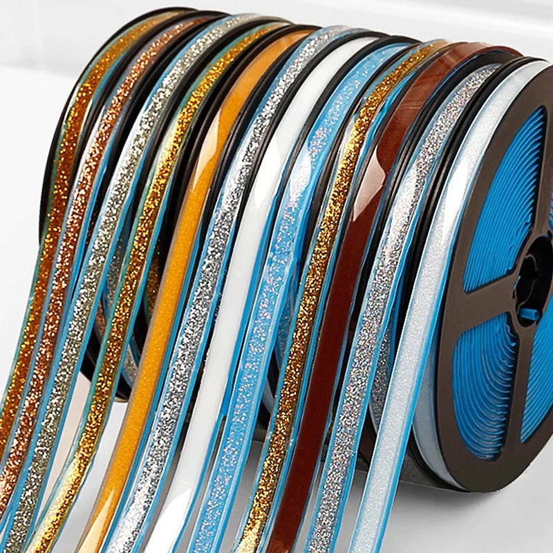 Self-Adhesive Ceramic Tile Gap Tape Kitchen Bathroom Waterproof Mildewproof Stickers Beautiful Seam Tapes sparkle Decor Strip