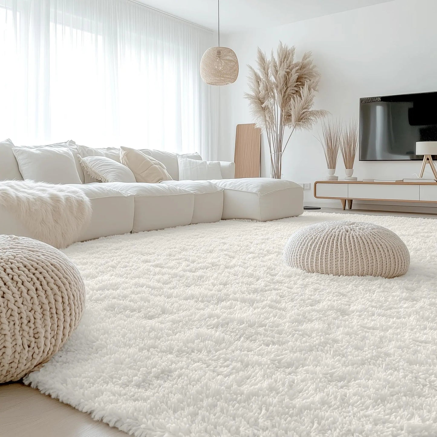 Olanly Large Area Rugs For Living Room Bedroom Soft Fluffy Shaggy Bedside Rug Indoor Floor Plush Carpet for Kids Dorm Home Decor