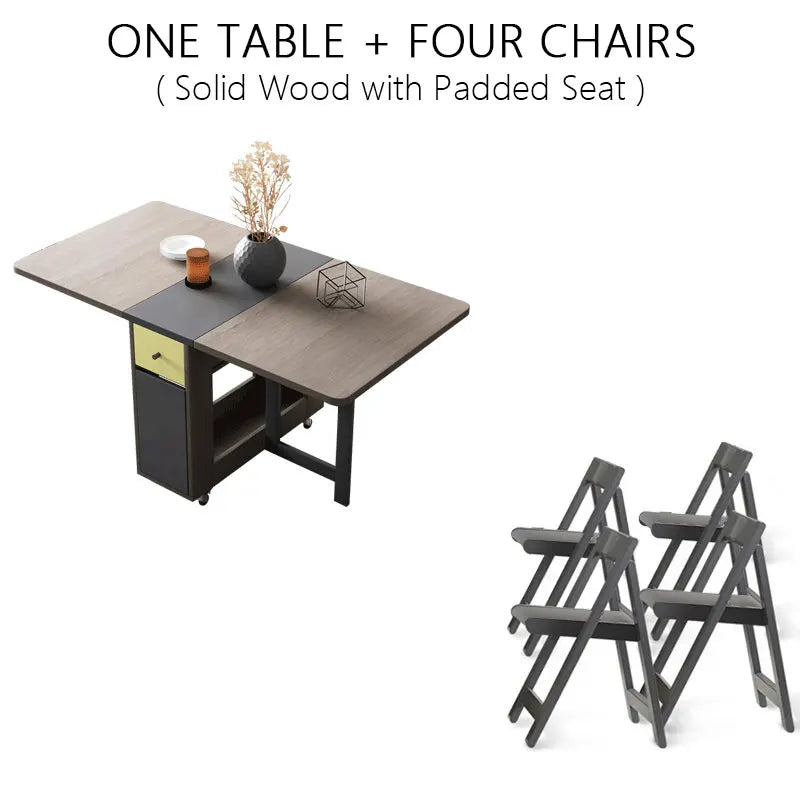 Fashion Folding Dining Table Furniture yemek masasi Multifunctional Rectangle Foldable Dining Table Folding Chairs