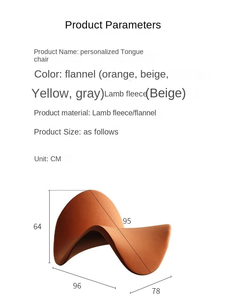 Tongue Chair Lazy Person Sofa Single Designer Models Living Room Balcony Lying Leisure Creative Net Red Ins Style Single Chair
