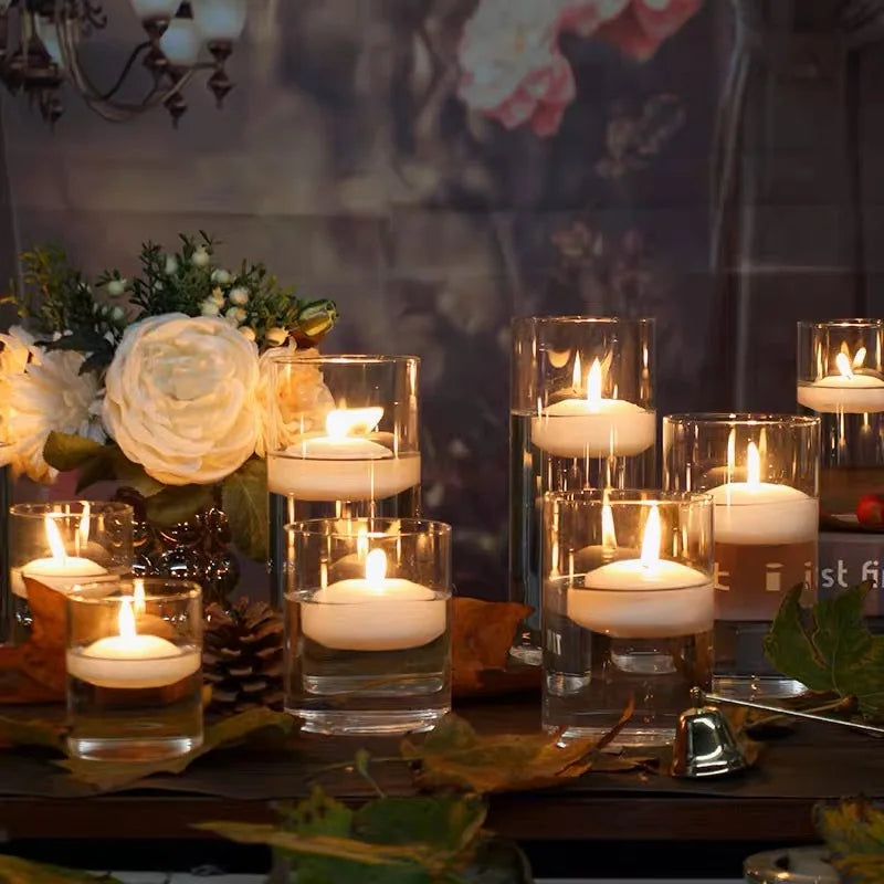 20-100pcs Floating Candles for Centerpieces Floating Pool Decorations for Wedding 1.7Inch 4Hours Burn Time Unscented Wax Discs