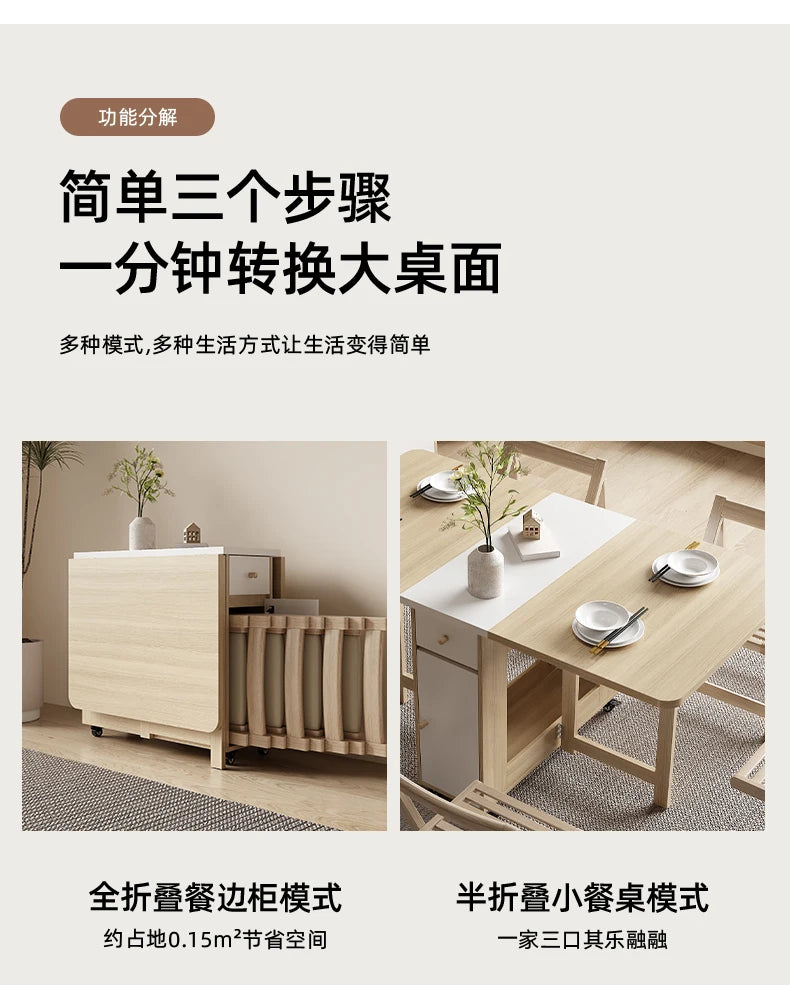 Folding Dining Table Set 6 Chairs Luxury Vintage Square Dining Table Extensio Nordic Mesas Y Sillas De Comedor Kitchen Furniture