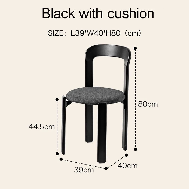 Nordic Beech Solid Wood Plywood Dining Stackable Vintage Curved Rey Backrest Swiss Chair