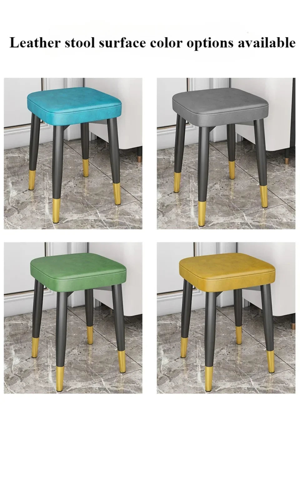 Dining Chair Living Room Leatherwear Latex Version Light Luxury Chair Dining Room Thickening Stable Leatherwear Square Stools