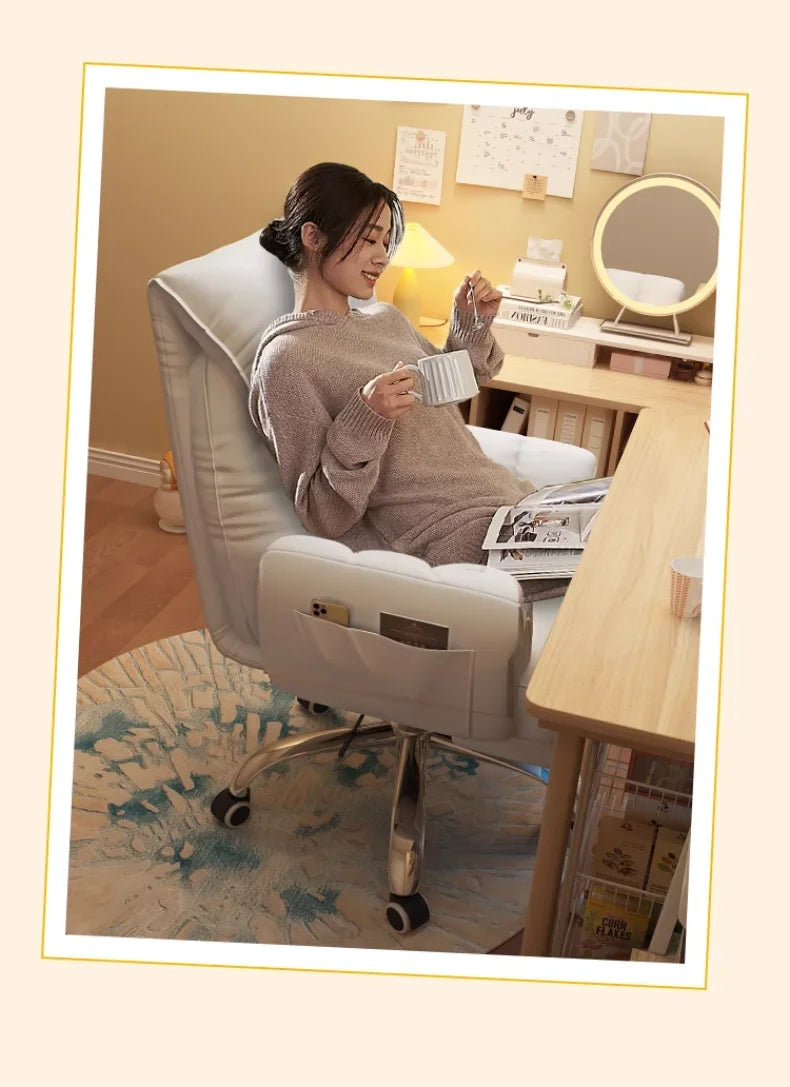 Comfortable Reclining Computer Chair, Sedentary Backrest, Sofa Chair, Bedroom, Study, Living Room, Office, Home