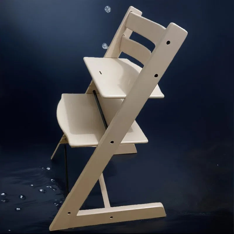X&D Children's Growth Chair Baby Dining Chair Multifunctional Adjustable Beech Wood Children's High Legged Learning Chair 2024