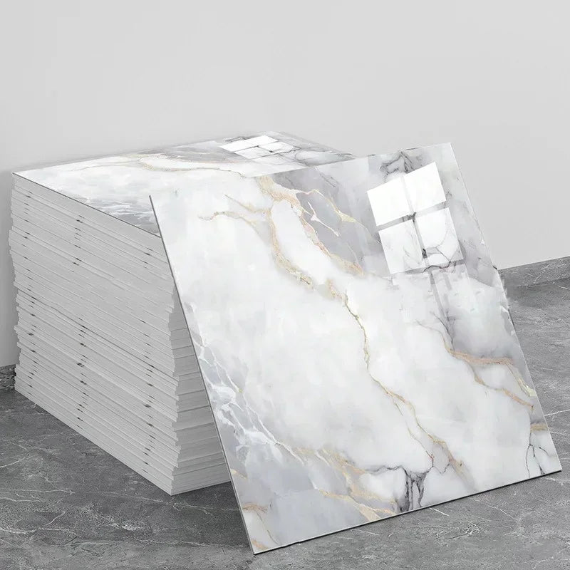 Background Decoration Glossy Anti-marble Texture Wall Stickers Moisture-proof Waterproof Self-adhesive Stickers PVC Foam Decals