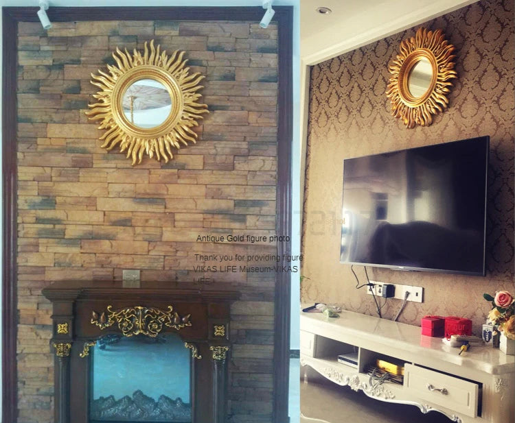 Sun Apollo Art Wall Mirror Decorative Bathroom Accessory Unique Champion Designs Reflective Art Piece Elegant Wall Decor