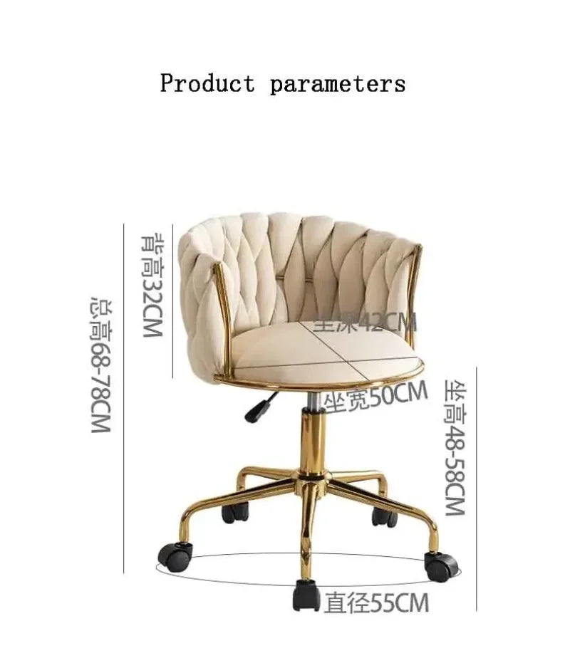 Home Girls Bedroom Makeup Chair, Comfortable for Long Periods of Time Grace Living Room Backrest Lift Swivel Chair JQM Furniture