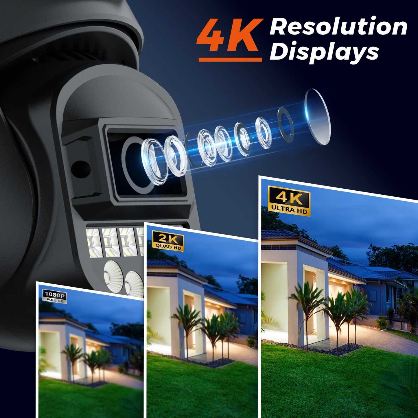5K 10MP HD Wifi PTZ Camera Outdoor 8MP Dual Lens Dual Screen AI Auto Tracking IP Camera CCTV Audio Video Surveillance P2P O-KAM