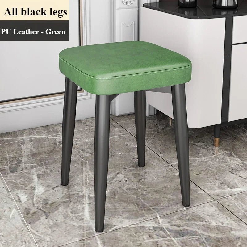 Dining Chair Living Room Leatherwear Latex Version Light Luxury Chair Dining Room Thickening Stable Leatherwear Square Stools