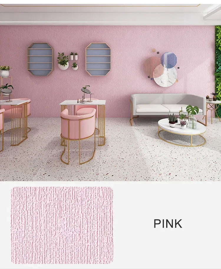Linen Wallpaper Self-adhesive Waterproof Moisture-proof and Moldy Resistant 3D Wall Stickers Home Living Room Wall Decoration