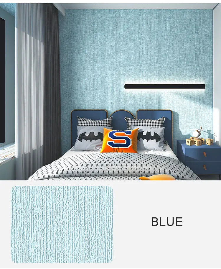 Linen Wallpaper Self-adhesive Waterproof Moisture-proof and Moldy Resistant 3D Wall Stickers Home Living Room Wall Decoration