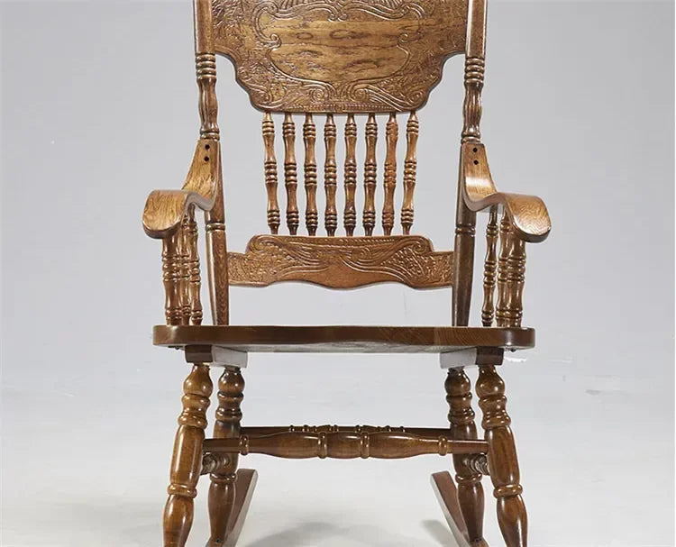 American Living Room Rocking Chairs Furniture Home Balcony Leisure Back Armchair for Adults Retro Homestay Dormitory Recliner Z