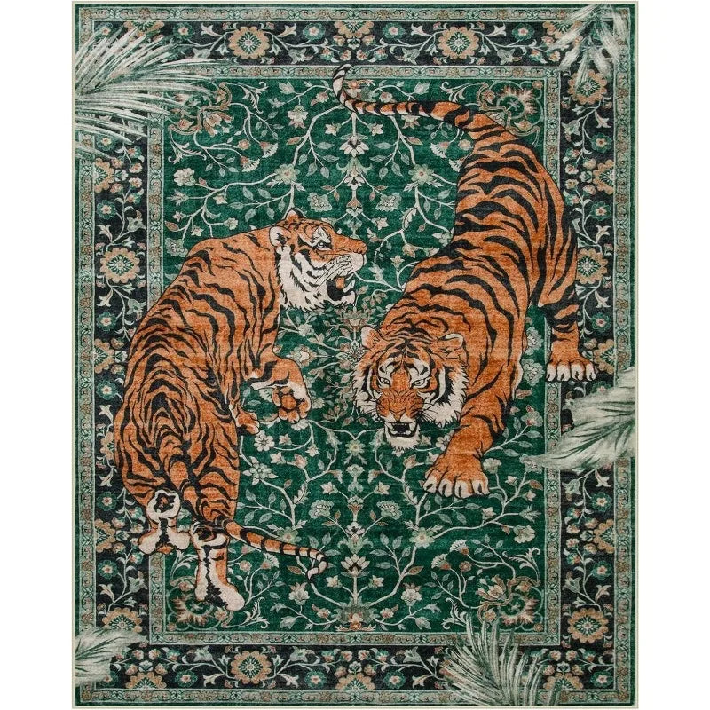 Rug for Living Room Carpet Jungle Tiger Home Decoration Large Area Bedroom Plush Floor Mat Machine Washable Coffee Table Rugs 러그