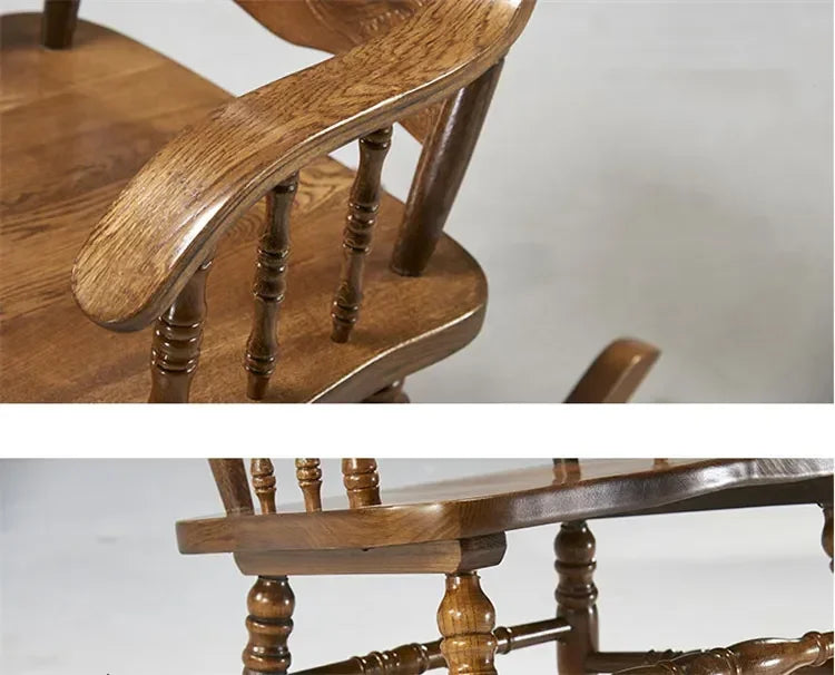 American Living Room Rocking Chairs Furniture Home Balcony Leisure Back Armchair for Adults Retro Homestay Dormitory Recliner Z