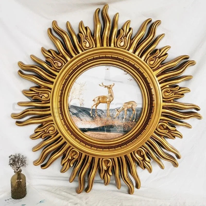 Sun Apollo Art Wall Mirror Decorative Bathroom Accessory Unique Champion Designs Reflective Art Piece Elegant Wall Decor