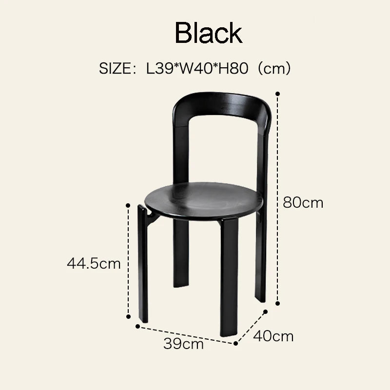 Nordic Beech Solid Wood Plywood Dining Stackable Vintage Curved Rey Backrest Swiss Chair