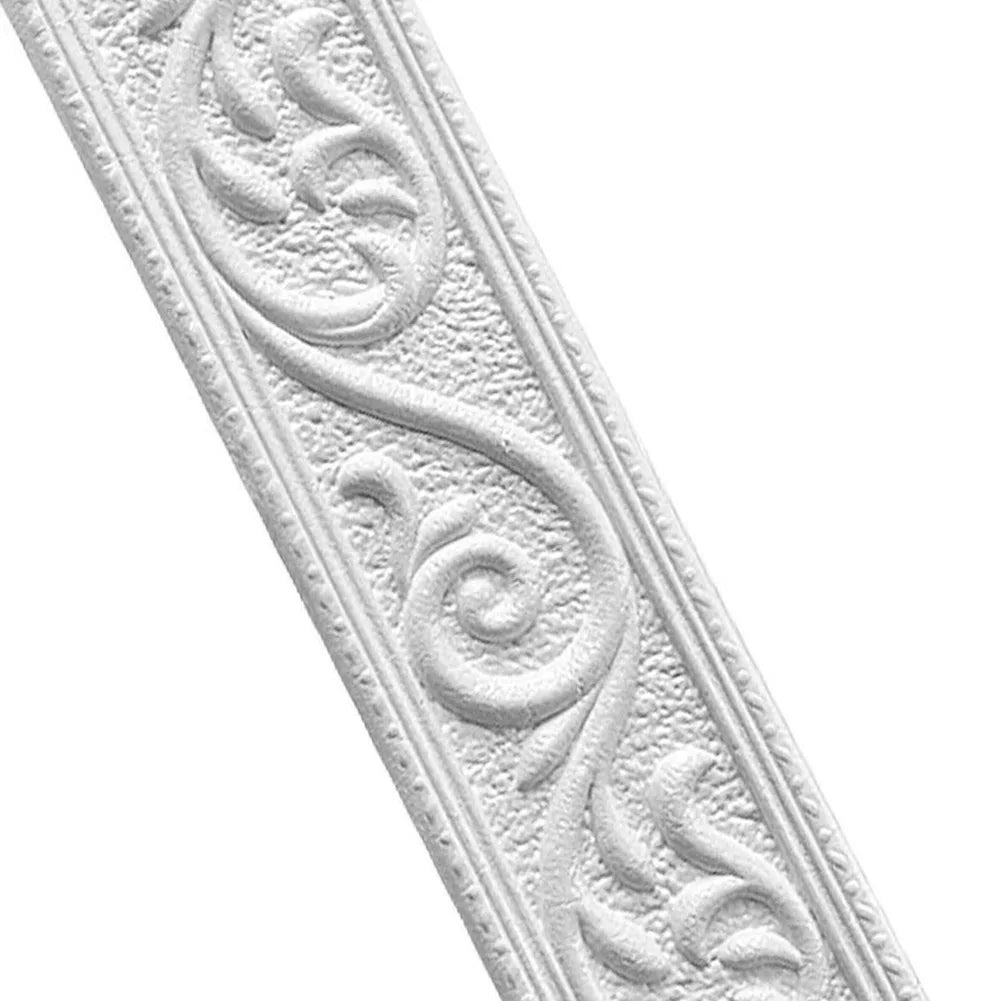 3D Wall Trim Line Skirting Sticker Self-Adhesive Vinyl Wall Trim Sticker 230*5*0.4cm Household Waterproof Baseboard Wall-paper