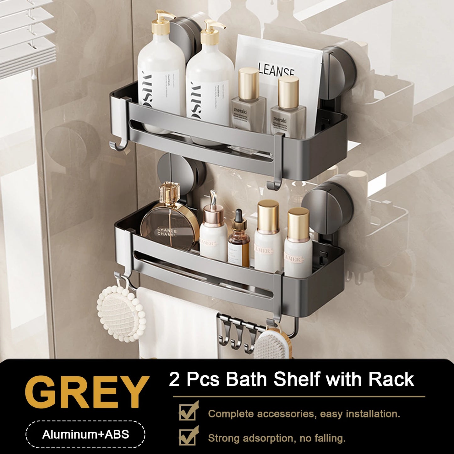 Bathroom Shelf for Shower Wall Mounted Shampoo Bottle Orangizer Shower Corner Rack Storage Punch-free Bathroom Accessories