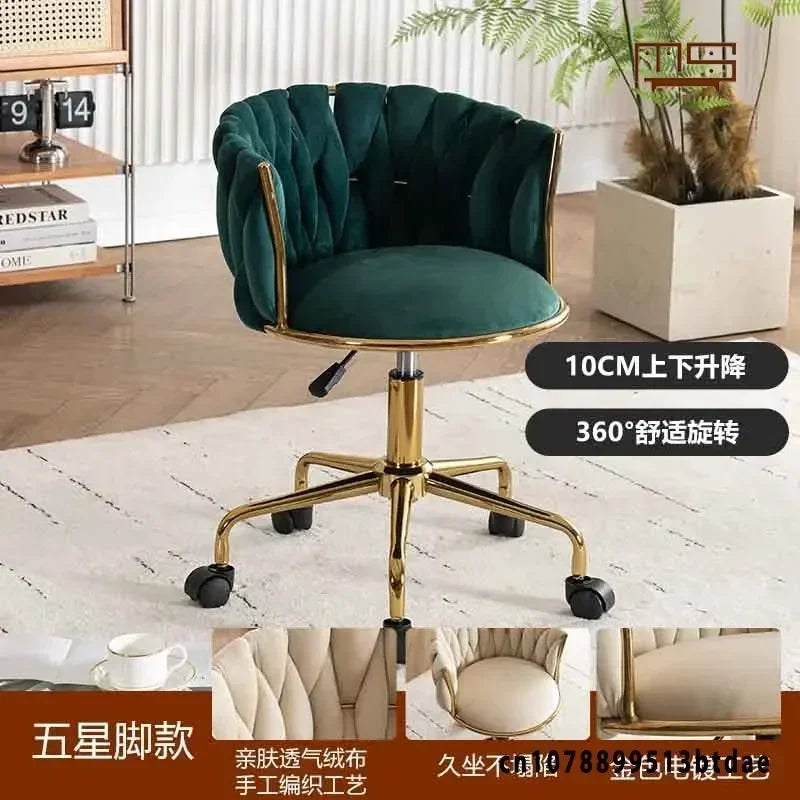 Home Girls Bedroom Makeup Chair, Comfortable for Long Periods of Time Grace Living Room Backrest Lift Swivel Chair JQM Furniture