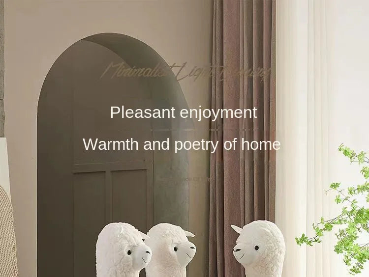 FULLOVE Cartoon Alpaca Stool Children's Casual Shoes Changing Stool Children's Household Living Room Decoration Doll Stool