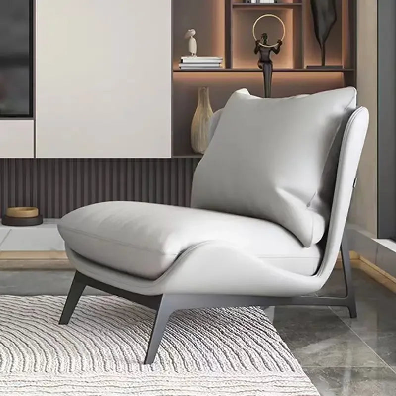 Chic and Contemporary Nordic Chair for Cozy Living Room Lounging Minimalist Single Seat Sofa with Artistic Touch for Balcony