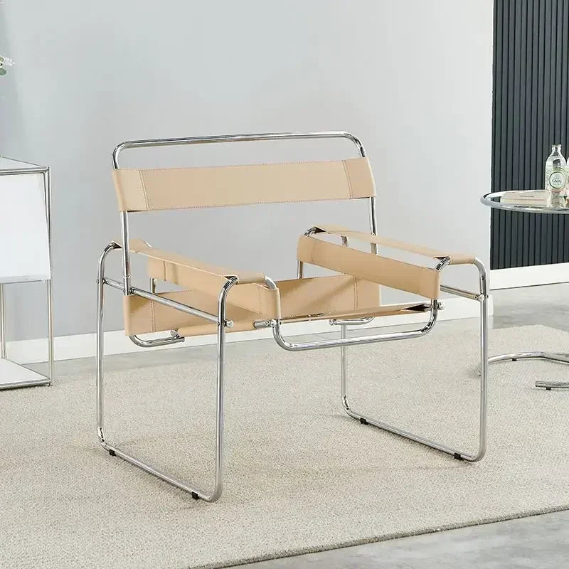 Nordic Vassili Leisure Chair Single Chair Medieval Industrial Style Network Red Bauhaus Saddle Leather Simple Photo Furniture