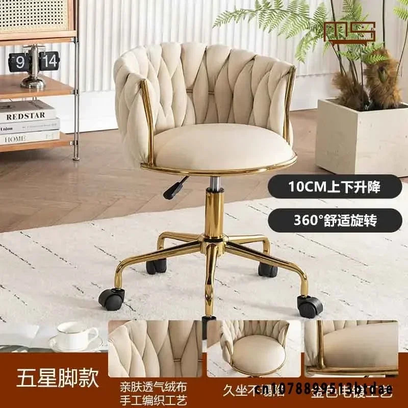 Home Girls Bedroom Makeup Chair, Comfortable for Long Periods of Time Grace Living Room Backrest Lift Swivel Chair JQM Furniture