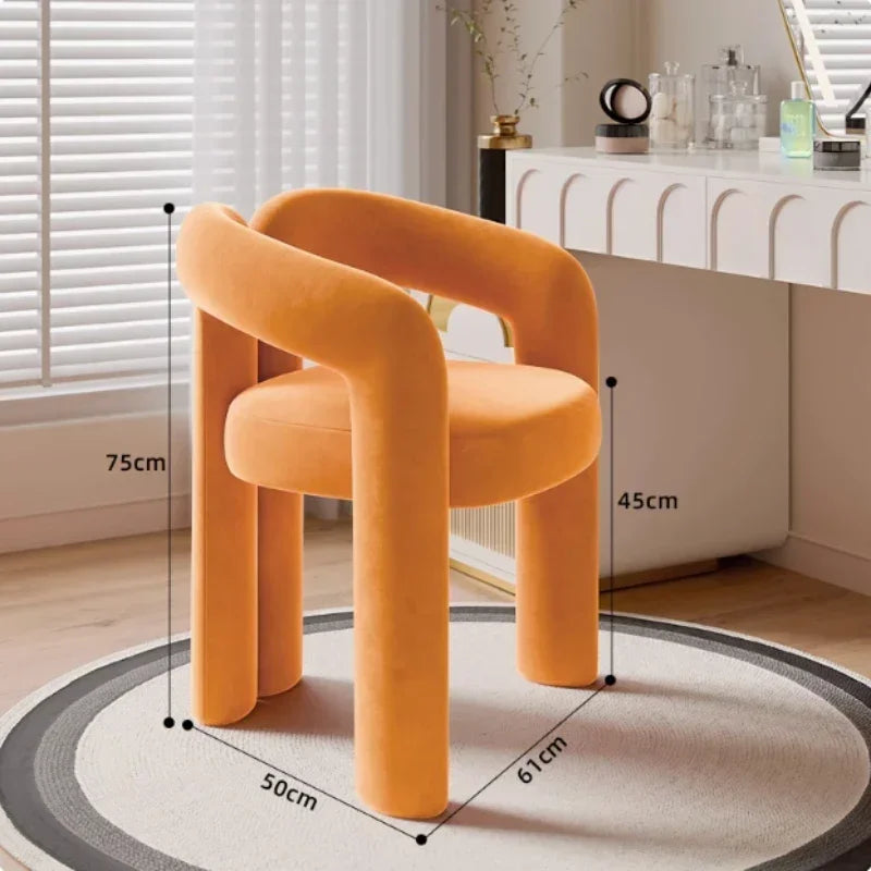 Richome Dressing Chair Makeup Flannel Stool Luxury Comfortable Chair for Dressing Table Livingroom Clothing Store Modern Design