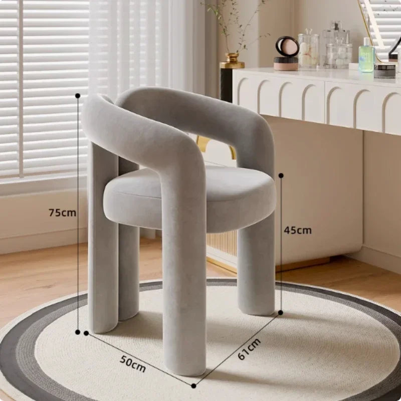 Richome Dressing Chair Makeup Flannel Stool Luxury Comfortable Chair for Dressing Table Livingroom Clothing Store Modern Design