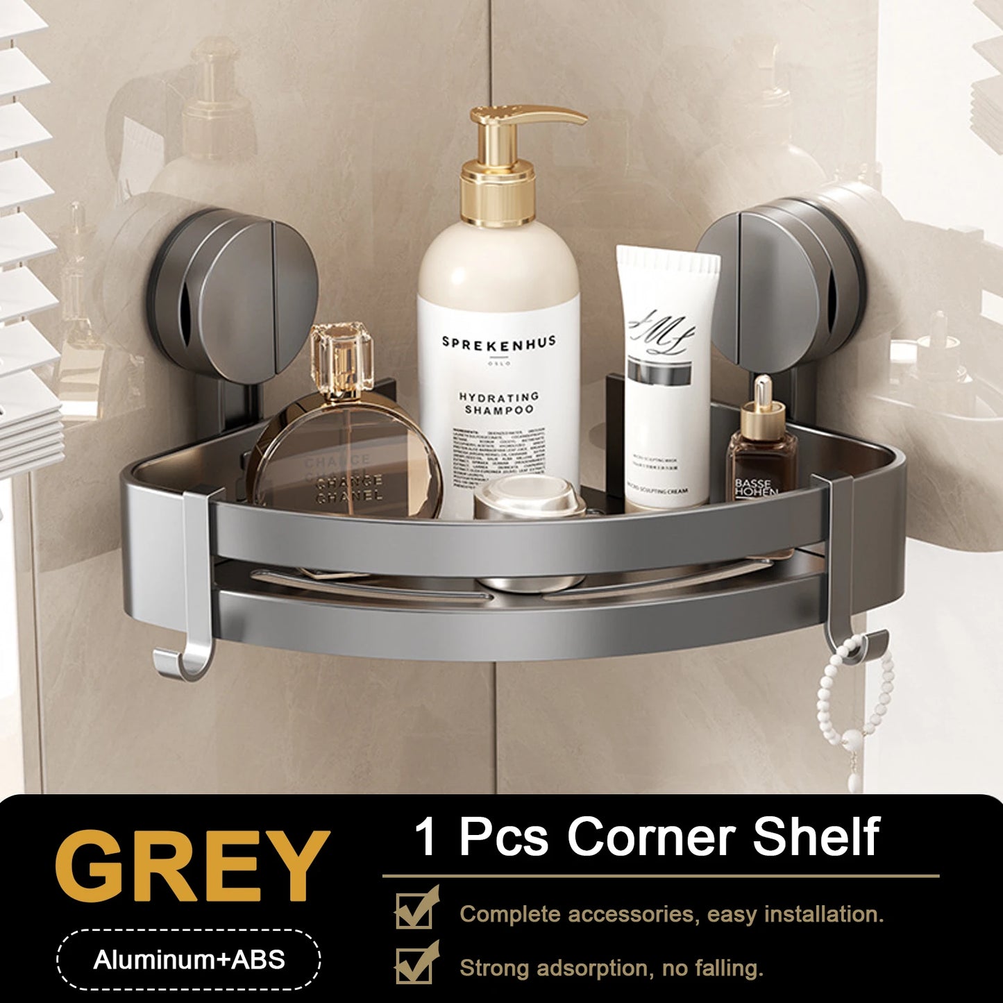 Bathroom Shelf for Shower Wall Mounted Shampoo Bottle Orangizer Shower Corner Rack Storage Punch-free Bathroom Accessories