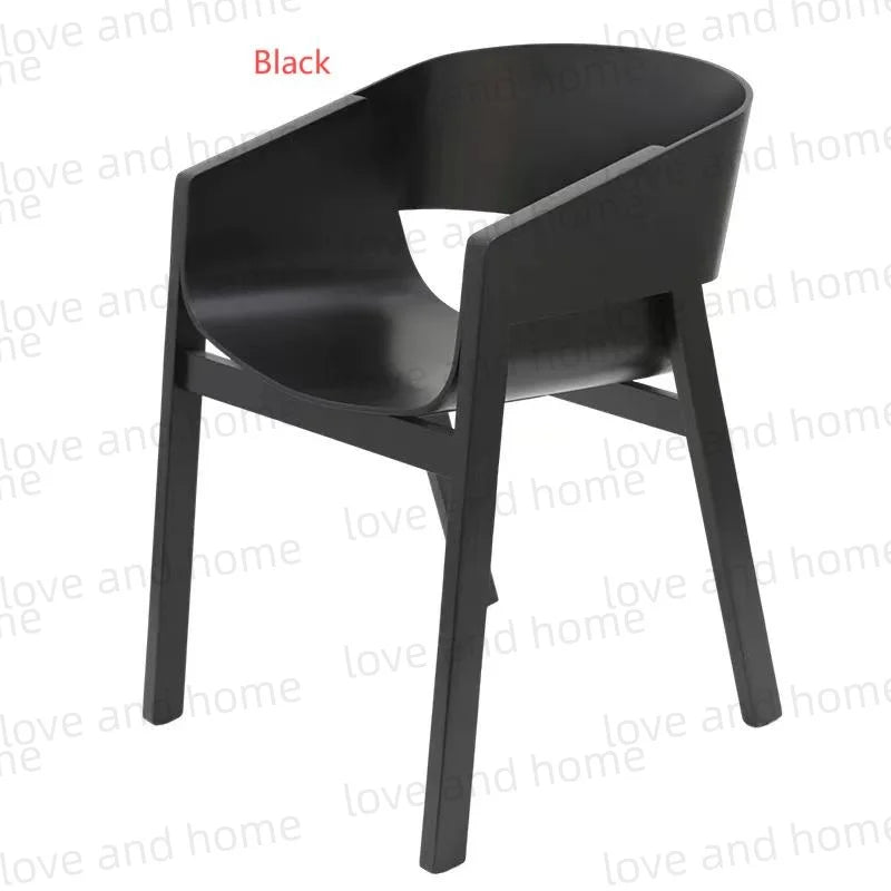 Nordic Oak Solid Wood Plywood Dining Curved Merano Backrest Armchair Chair Leisure Lounge Chair Denmark