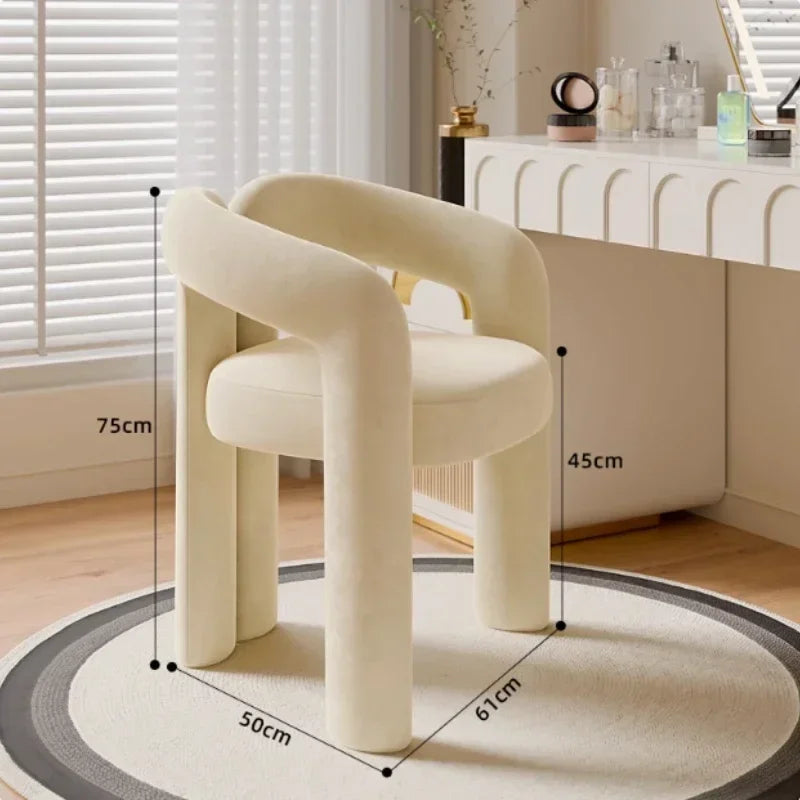Richome Dressing Chair Makeup Flannel Stool Luxury Comfortable Chair for Dressing Table Livingroom Clothing Store Modern Design