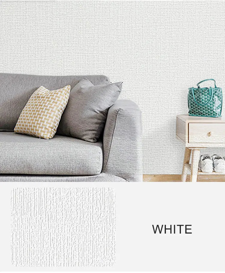 Linen Wallpaper Self-adhesive Waterproof Moisture-proof and Moldy Resistant 3D Wall Stickers Home Living Room Wall Decoration