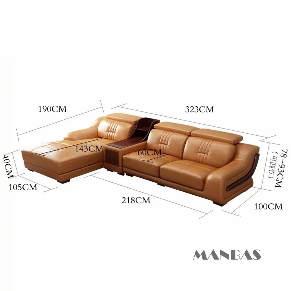 Linlamlim Premium Italian Genuine Leather Sofa Set Big Sectional Couch Living Room Sofas With Adjustable Headrest Home Furniture