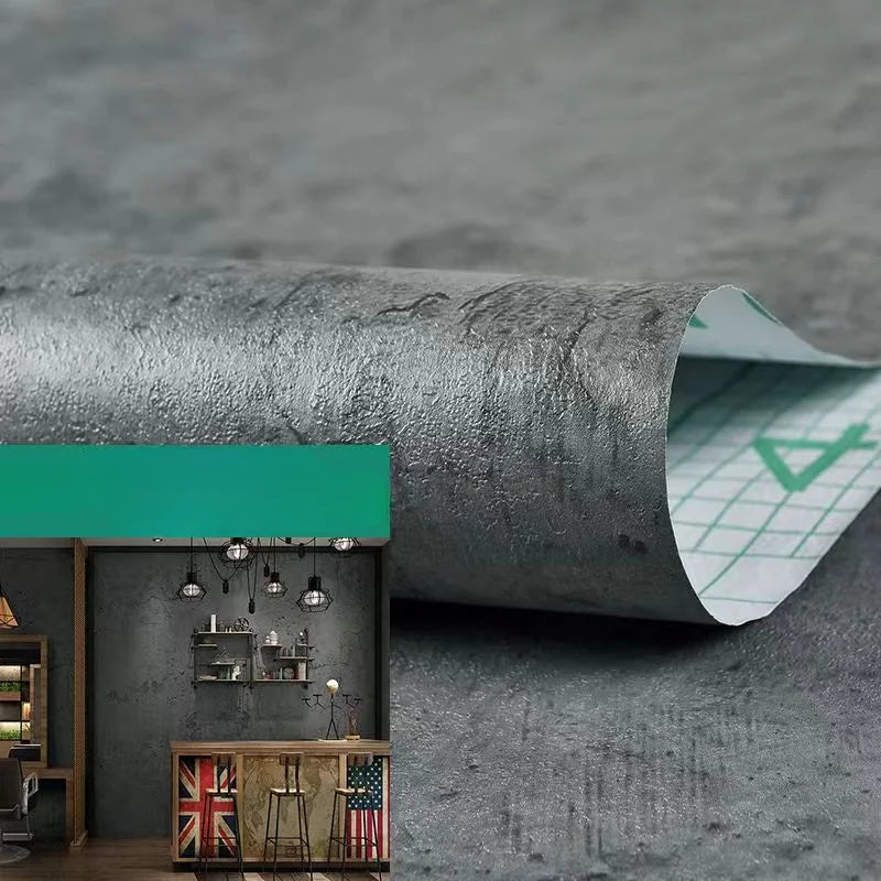 Concrete Countertop Contact Paper Gray Cement Industrial Paper 3D Textured Self Adhesive Waterproof Wallpaper for Home Decor